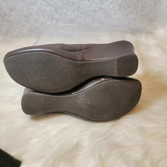 Dockers Womens Quirky Mary Janes Brown Leather Mules Shoes Slip On Clogs Wedge‎ - Picture 8 of 10